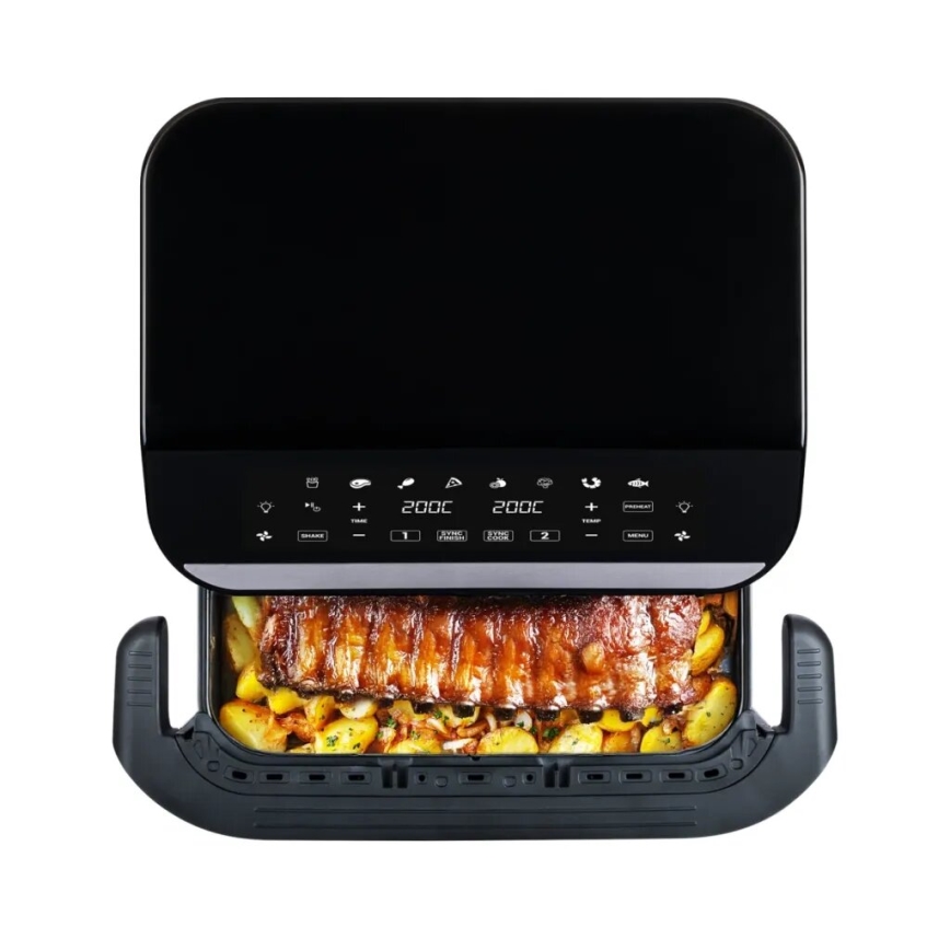 TESLA Electronics AirCook - Multifunkcionalna dvostruka digitalna friteza s toplim zrakom 10 l 2400W/230V