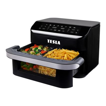 TESLA Electronics AirCook - Multifunkcionalna dvostruka digitalna friteza s toplim zrakom 10 l 2400W/230V