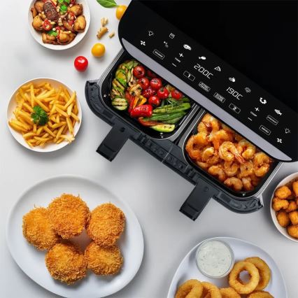 TESLA Electronics AirCook - Multifunkcionalna dvostruka digitalna friteza s toplim zrakom 9 l 2400W/230V