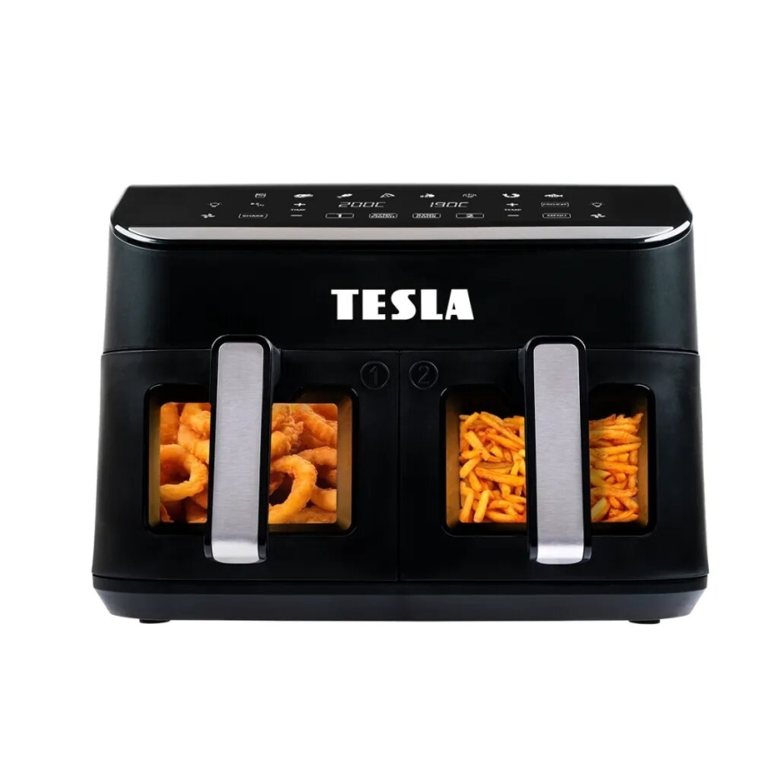 TESLA Electronics AirCook - Multifunkcionalna dvostruka digitalna friteza s toplim zrakom 9 l 2400W/230V