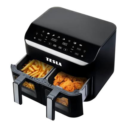 TESLA Electronics AirCook - Multifunkcionalna dvostruka digitalna friteza s toplim zrakom 9 l 2400W/230V