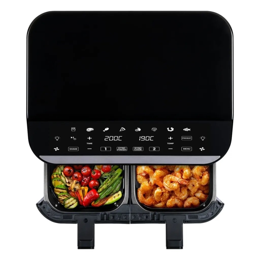 TESLA Electronics AirCook - Multifunkcionalna dvostruka digitalna friteza s toplim zrakom 9 l 2400W/230V