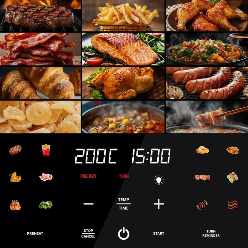 TESLA Electronics AirCook - Pametna multifunkcionalna digitalna friteza na vrući zrak 9 l 1700W/230V Wi-Fi