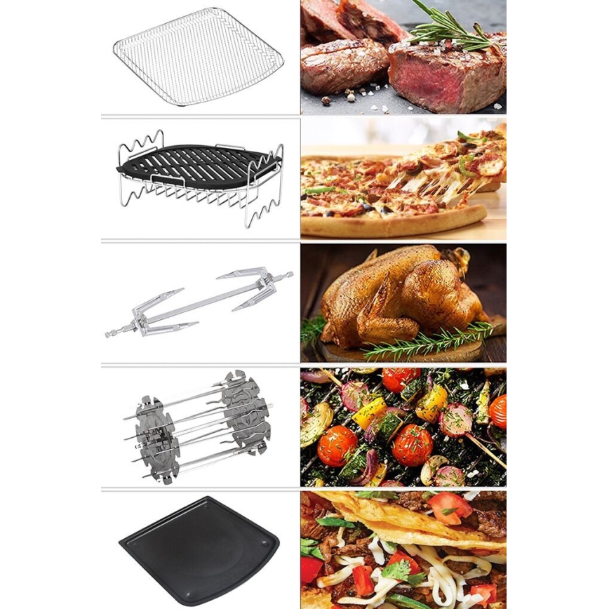 TESLA Electronics AirCook - Višenamjenska digitalna friteza na vrući zrak 11 l 2000W/230V