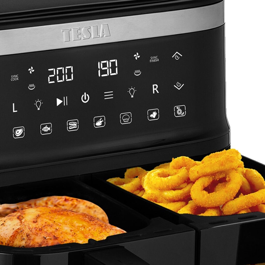 TESLA Electronics AirCook - Višenamjenska dvostruka digitalna friteza na vrući zrak 7,6 l 2850W/230V