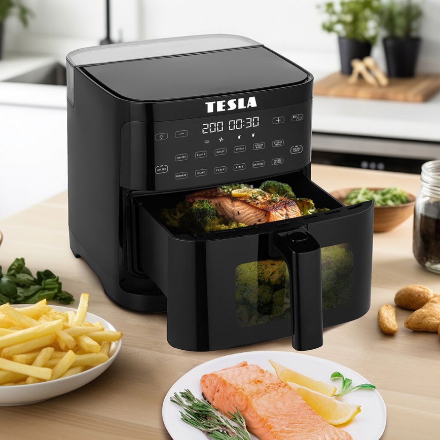 TESLA Electronics AirCook - Višenamjenska friteza na vrući zrak s funkcijom pare 5 l 1500W/230V