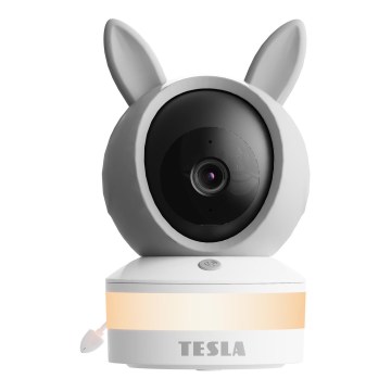 TESLA Electronics Bambino - Pametni dječji monitor 4 MP 2560p 5V Wi-Fi Tuya siva/bijela