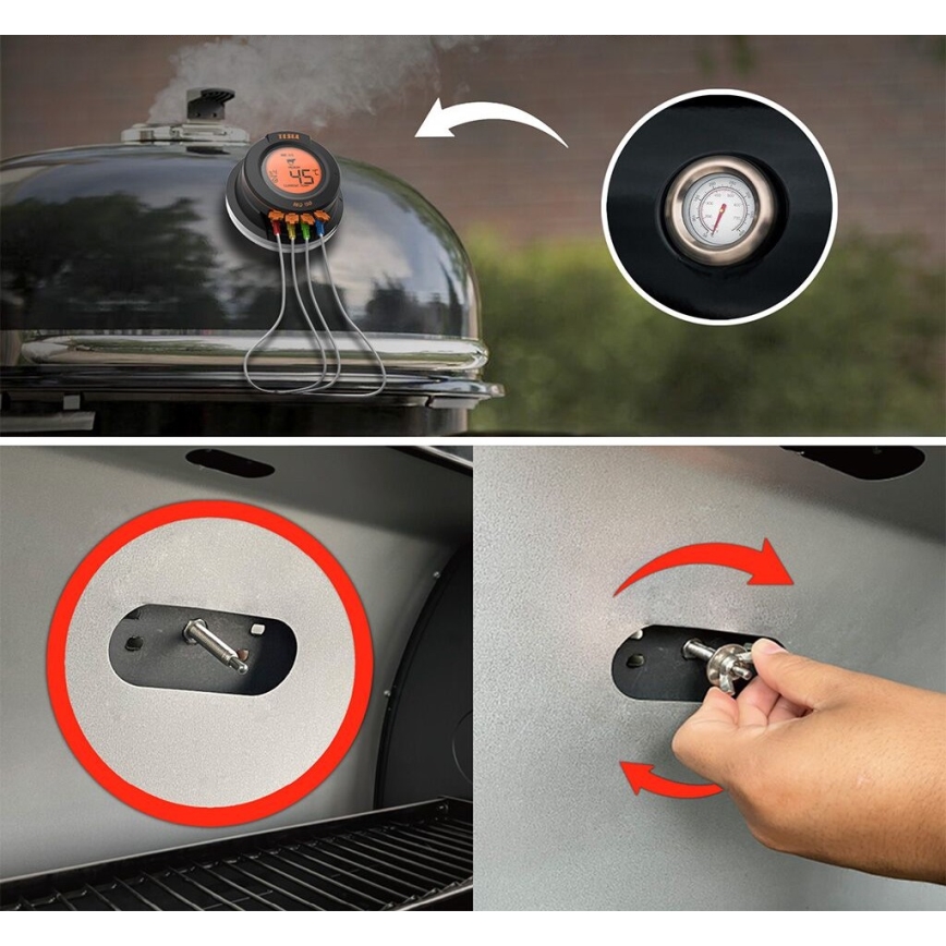 TESLA Electronics Cook - Digitalni termometar za meso sa sondom 0-400 °C 2xAA IP65