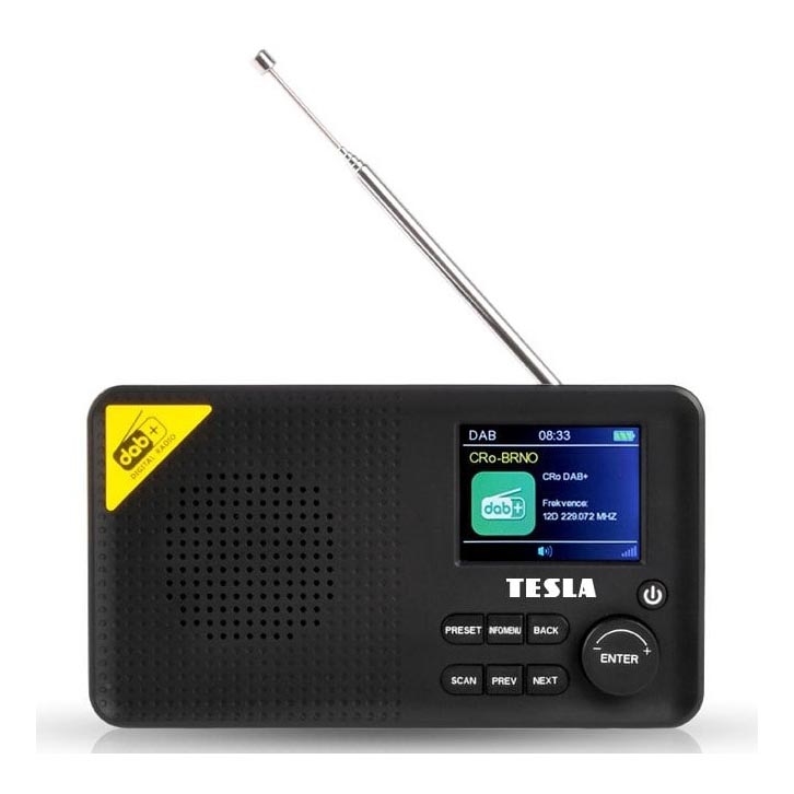 TESLA Electronics - Radio DAB+ FM 5W/4000 mAh crna