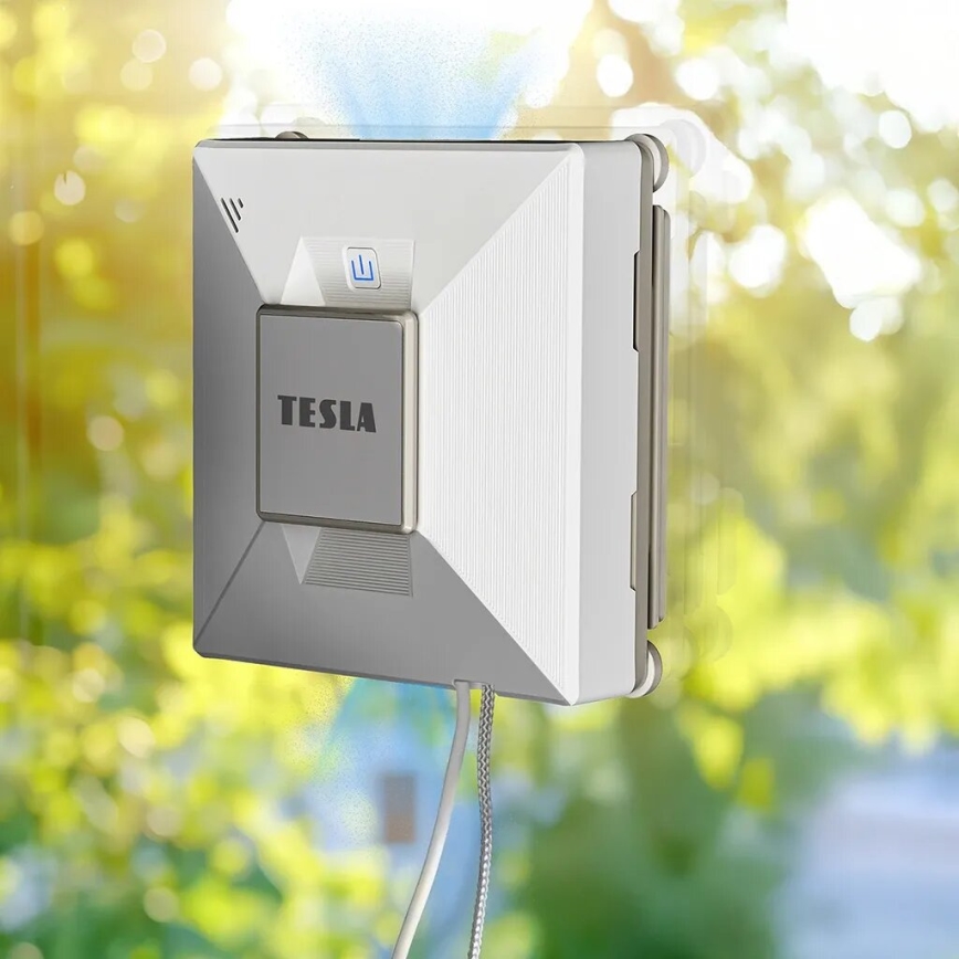 TESLA Electronics RoboStar - Pametni čistač prozora s raspršivanjem vode 72W/230V/650 mAh Wi-Fi + daljinski upravljač