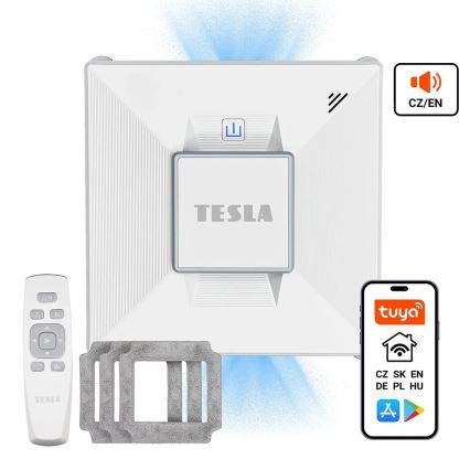 TESLA Electronics RoboStar - Pametni čistač prozora s raspršivanjem vode 72W/230V/650 mAh Wi-Fi + daljinski upravljač