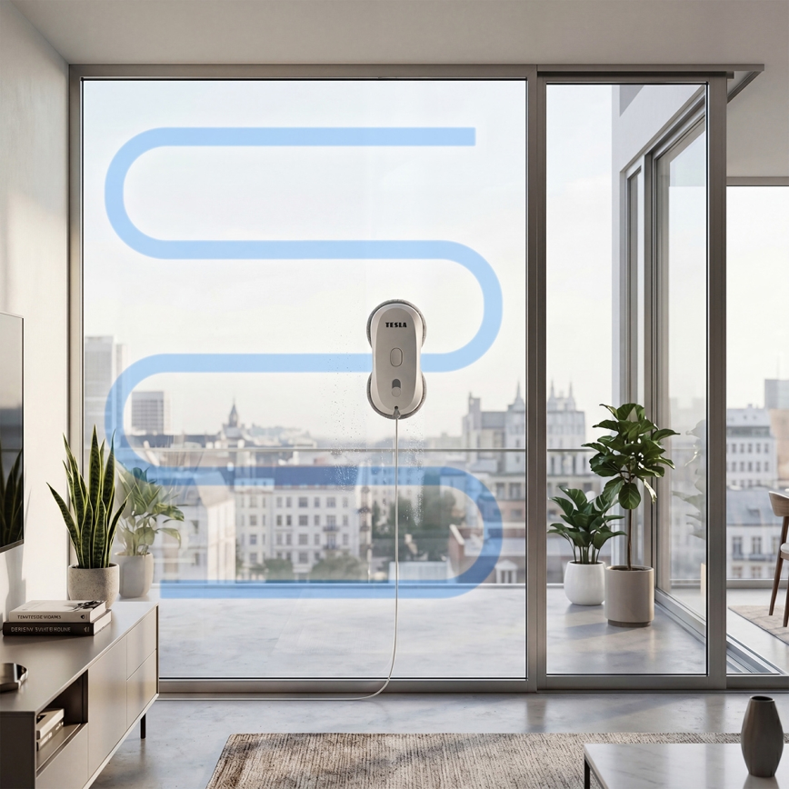 TESLA Electronics RoboStar - Čistač prozora s raspršivanjem vode 72W/230V/500 mAh + daljinski upravljač