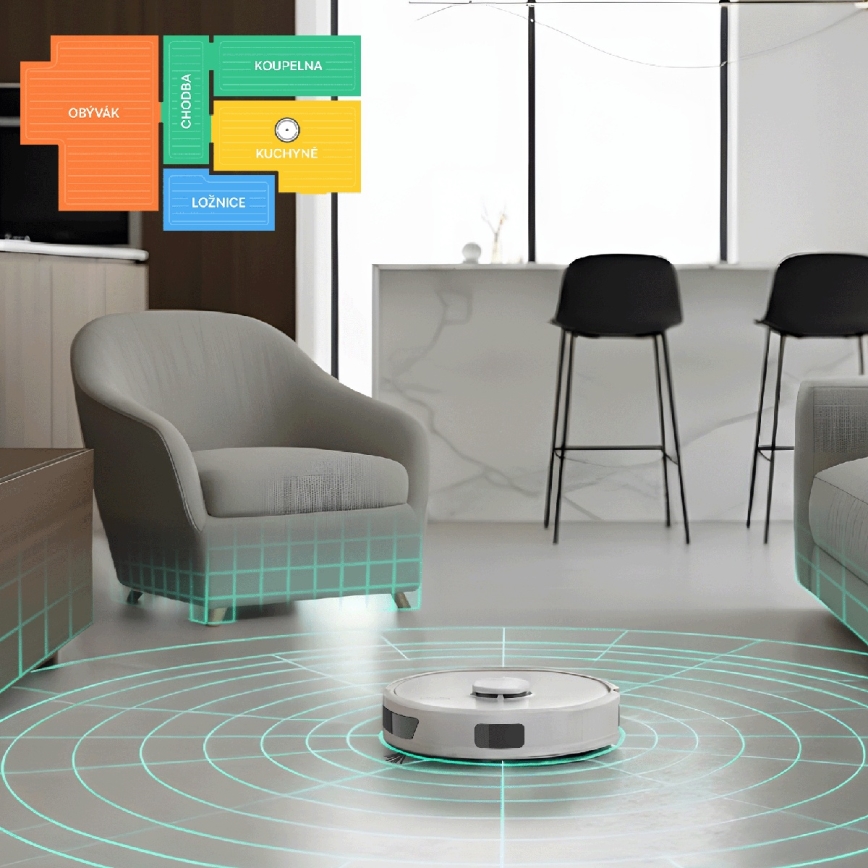 TESLA Electronics RoboStar - Pametni robotski usisavač 2u1 3200 mAh Wi-Fi bijeli