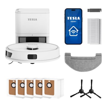 TESLA Electronics RoboStar - Pametni robotski usisavač 3 u 1 3200 mAh Wi-Fi bijela
