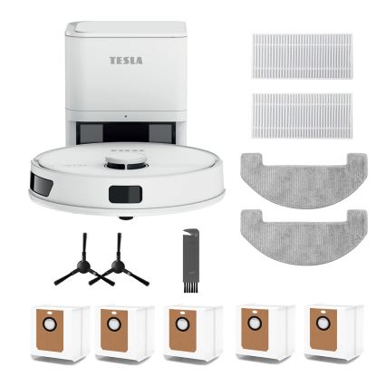 TESLA Electronics RoboStar - Pametni robotski usisavač 3 u 1 3200 mAh Wi-Fi bijela