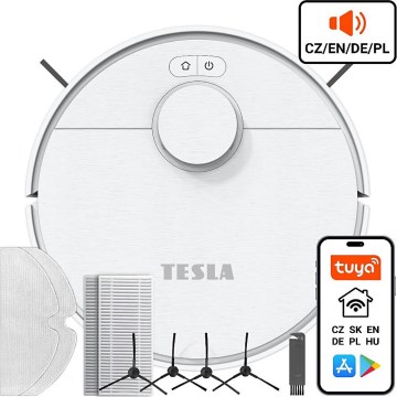 TESLA Electronics RoboStar - Pametni robotski usisivač 2u1 2550 mAh Wi-Fi bijela