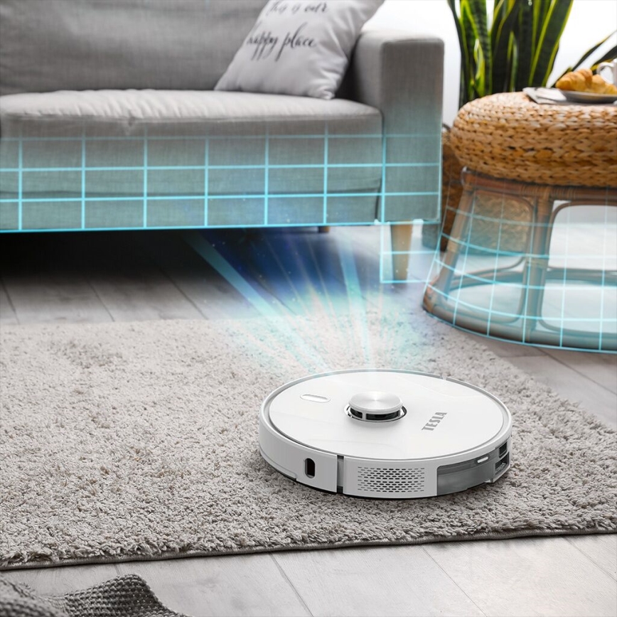 TESLA Electronics RoboStar - Pametni robotski usisivač 2u1 2600 mAh Wi-Fi bijela