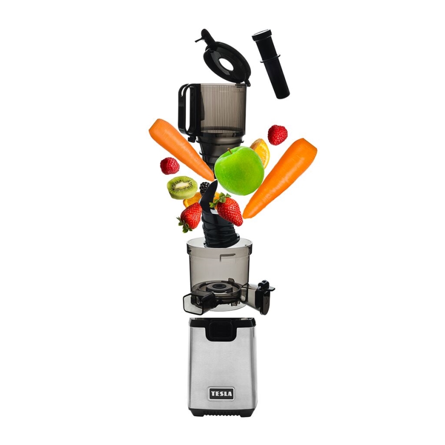 TESLA Electronics SlowJuicer Deluxe - Spori sokovnik 250W/230V nehrđajući/crna