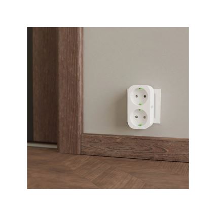 TESLA Smart - Pametna razdjelna utičnica 2x16A/230V Tip F Wi-Fi Tuya