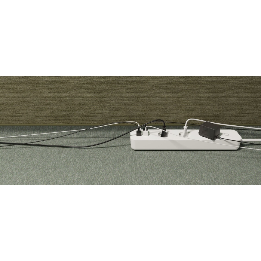 TESLA Smart - Pametni produžni kabel s prekidačem 1,8 m 3Z + 4xUSB Wi-Fi Tuya