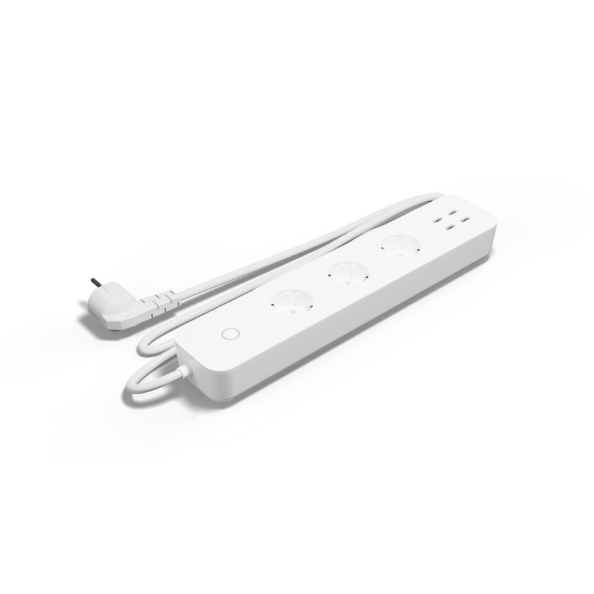 TESLA Smart - Pametni produžni kabel s prekidačem 1,8 m 3Z + 4xUSB Wi-Fi Tuya