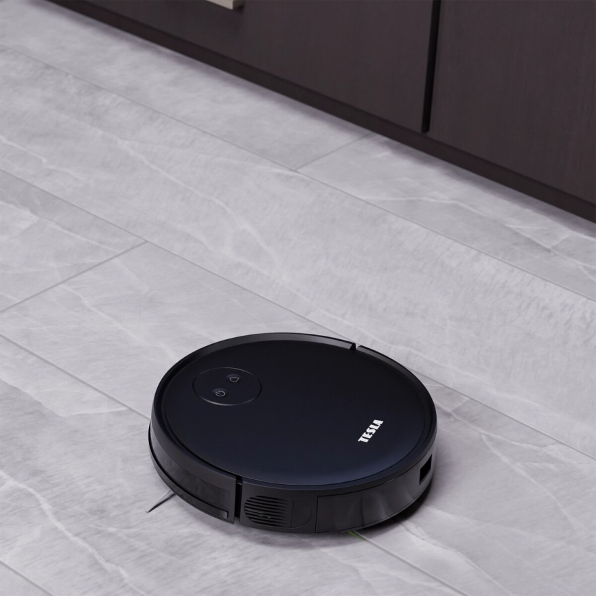 TESLA Smart - Pametni robotski usisivač 2u1 2000 mAh Wi-Fi crna + daljinski upravljač