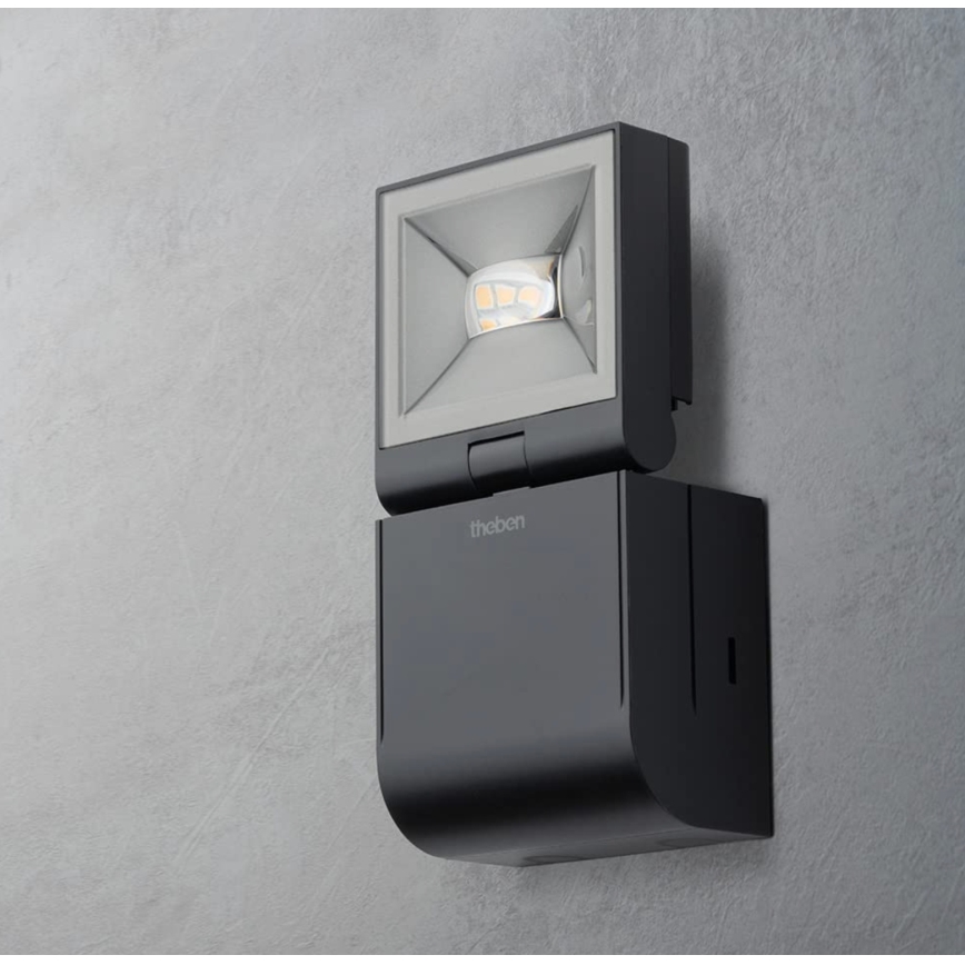 theben - LED zidni reflektor LED/10W/230V crni IP55