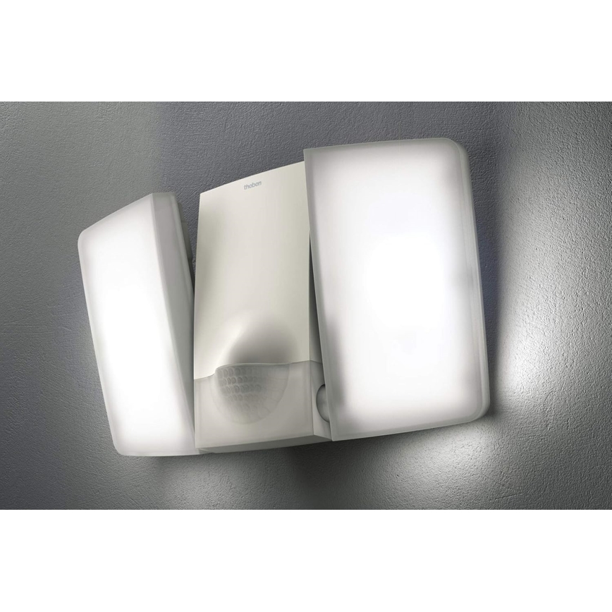 theben - LED zidni reflektor s senzorom 2xLED/10W/230V bijeli IP55