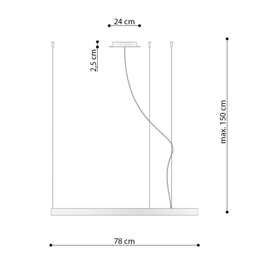 Thoro TH.174 - LED Luster na sajli RIO LED/50W/230V CRI 90 3000K pr. 78 cm zlatna