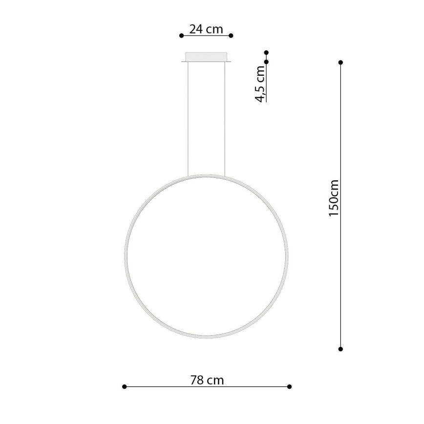 Thoro TH.175 - LED Luster na sajli RIO LED/50W/230V CRI 90 3000K pr. 78 cm zlatna