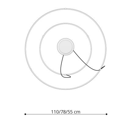 Thoro TH.176 - LED Luster na sajli RIO LED/80W/230V CRI 90 3000K bijela