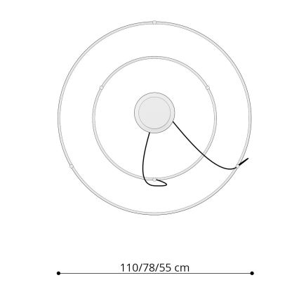 Thoro TH.214 - LED Luster na sajli RIO LED/80W/230V CRI90 3000K zlatna