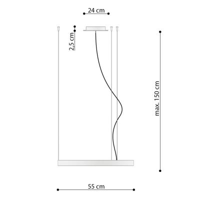 Thoro TH.217 - LED Luster na sajli RIO LED/30W/230V CRI95 4000K pr. 55 cm zlatna