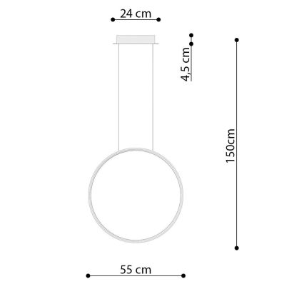 Thoro TH.220 - LED Luster na sajli RIO LED/30W/230V CRI 90 3000K pr. 55 cm zlatna