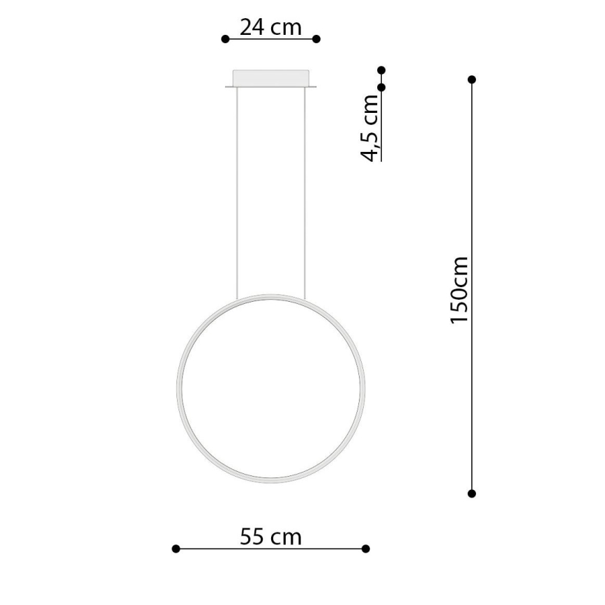 Thoro TH.220 - LED Luster na sajli RIO LED/30W/230V CRI 90 3000K pr. 55 cm zlatna