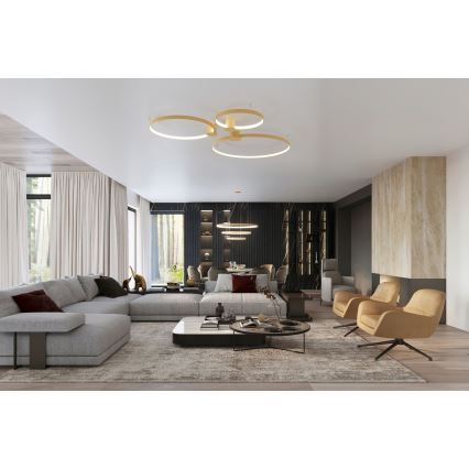 Thoro TH.223 - LED stropna svjetiljka RIO LED/30W/230V CRI 98 4000K Ø 55 cm zlatna