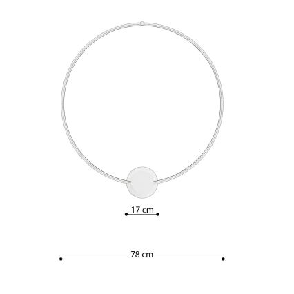 Thoro TH.224 - LED Stropna svjetiljka RIO LED/50W/230V CRI90 3000K pr. 78 cm zlatna