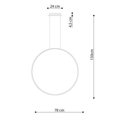 Thoro TH.248 - LED Luster na sajli RIO LED/50W/230V CRI 90 3000K pr. 78 cm zlatna