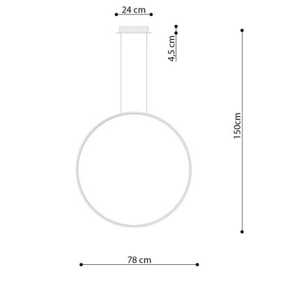 Thoro TH.249 - LED Luster na sajli RIO LED/50W/230V CRI 90 4000K pr. 78 cm sjajni krom