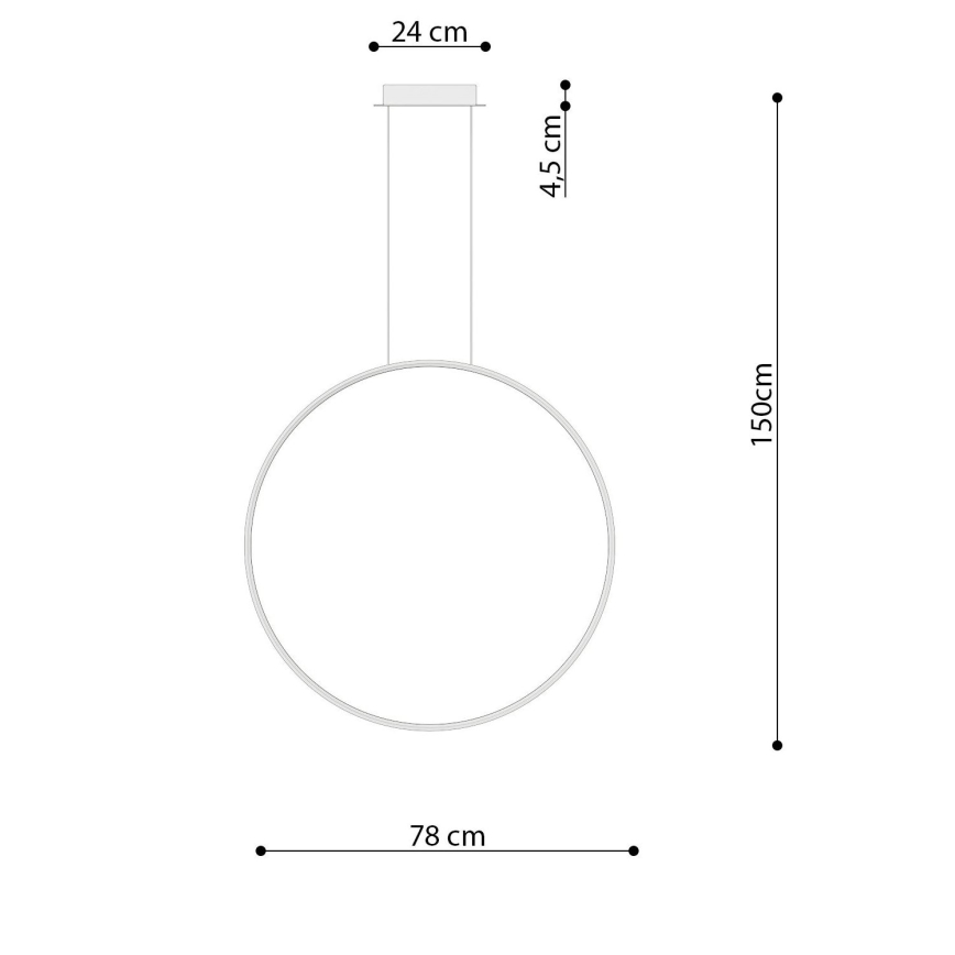 Thoro TH.249 - LED Luster na sajli RIO LED/50W/230V CRI 90 4000K pr. 78 cm sjajni krom