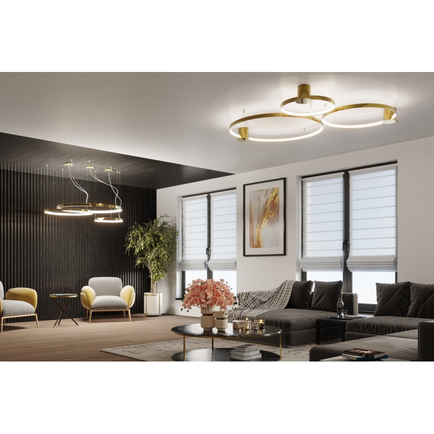 Thoro TH.252 - LED Stropna svjetiljka RIO LED/50W/230V CRI 90 3000K pr. 78 cm zlatna