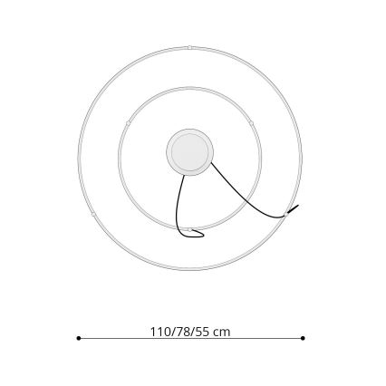 Thoro TH.268 - LED Luster na sajli RIO LED/80W/230V CRI 95 4000K zlatna
