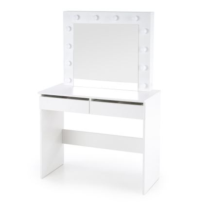 Toaletni stol s LED osvjetljenjem HOLLYWOOD 140x94 cm bijela
