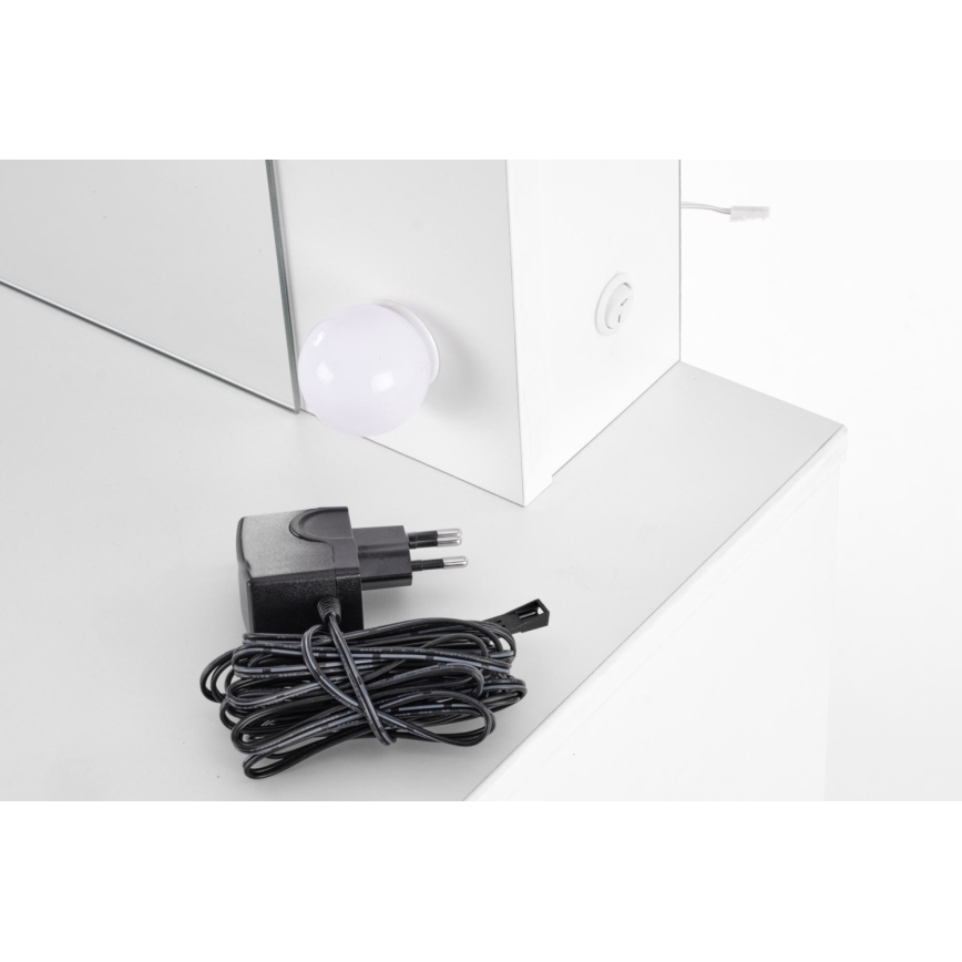 Toaletni stol s LED osvjetljenjem HOLLYWOOD 140x94 cm bijela