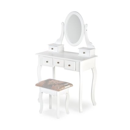 Toaletni stol SARA 80x130 cm + tabure 45x37 cm bijela