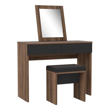 Toaletni stolić JUNO + tabure 45x29,6 cm smeđa/crna
