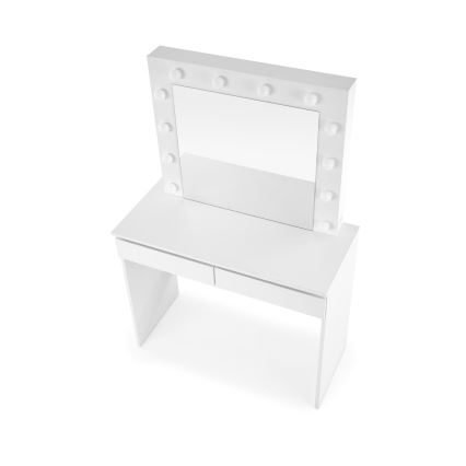 Toaletni stolić s LED osvjetljenjem HOLLYWOOD 140x94 cm bijeli