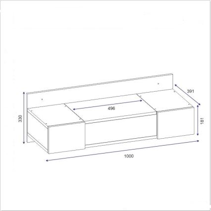 Toaletni stolić ZAKKUM 33x100 cm antracit