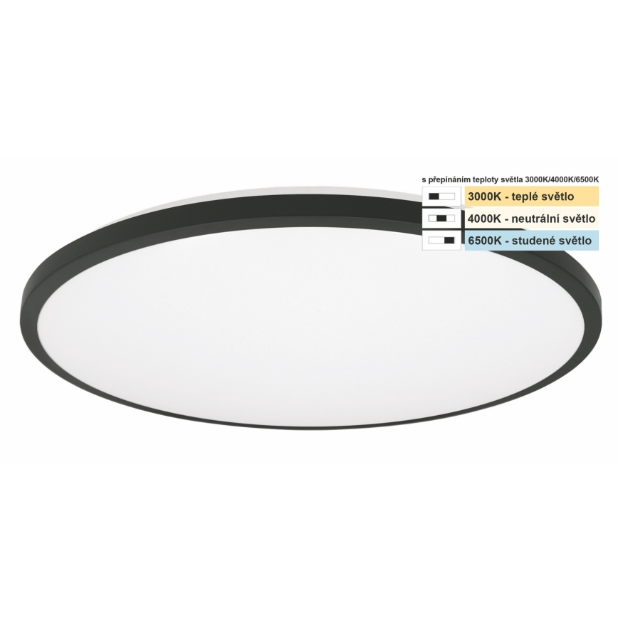 Top Light - LED Stropna svjetiljka za kupaonicu ONYX LED/18W/230V IP44 3000/4000/6500K pr. 34 cm crna