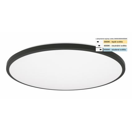 Top Light - LED Stropna svjetiljka za kupaonicu ONYX LED/24W/230V IP44 3000/4000/6500K pr. 39 cm crna